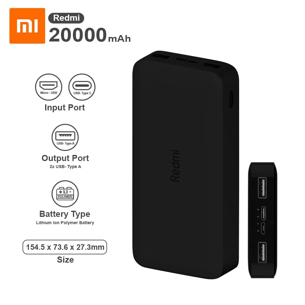 Xiaomi Redmi Power Bank 20000mah 18W Fast Charging