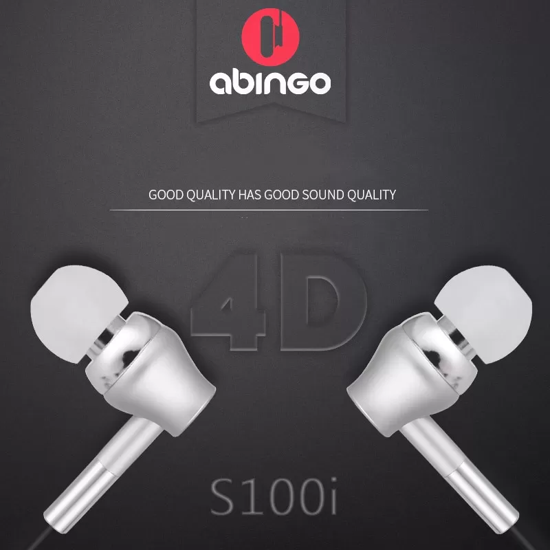 Abingo S100i In Ear Earphone Microphone Stereo Hifi 3.5mm Jack Wired - image 2
