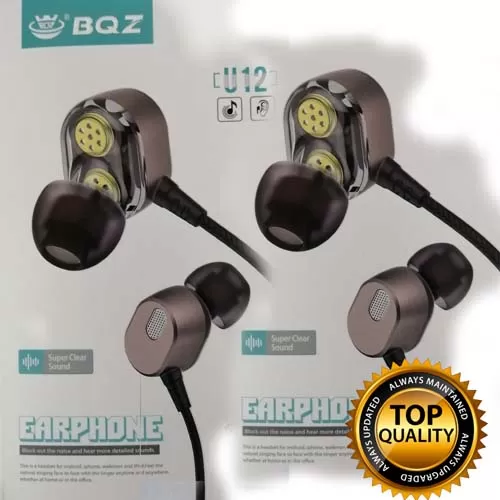 High Bass Wired Earphone Dual Drive Stereo In-Ear Earphones With Microphone - image 2