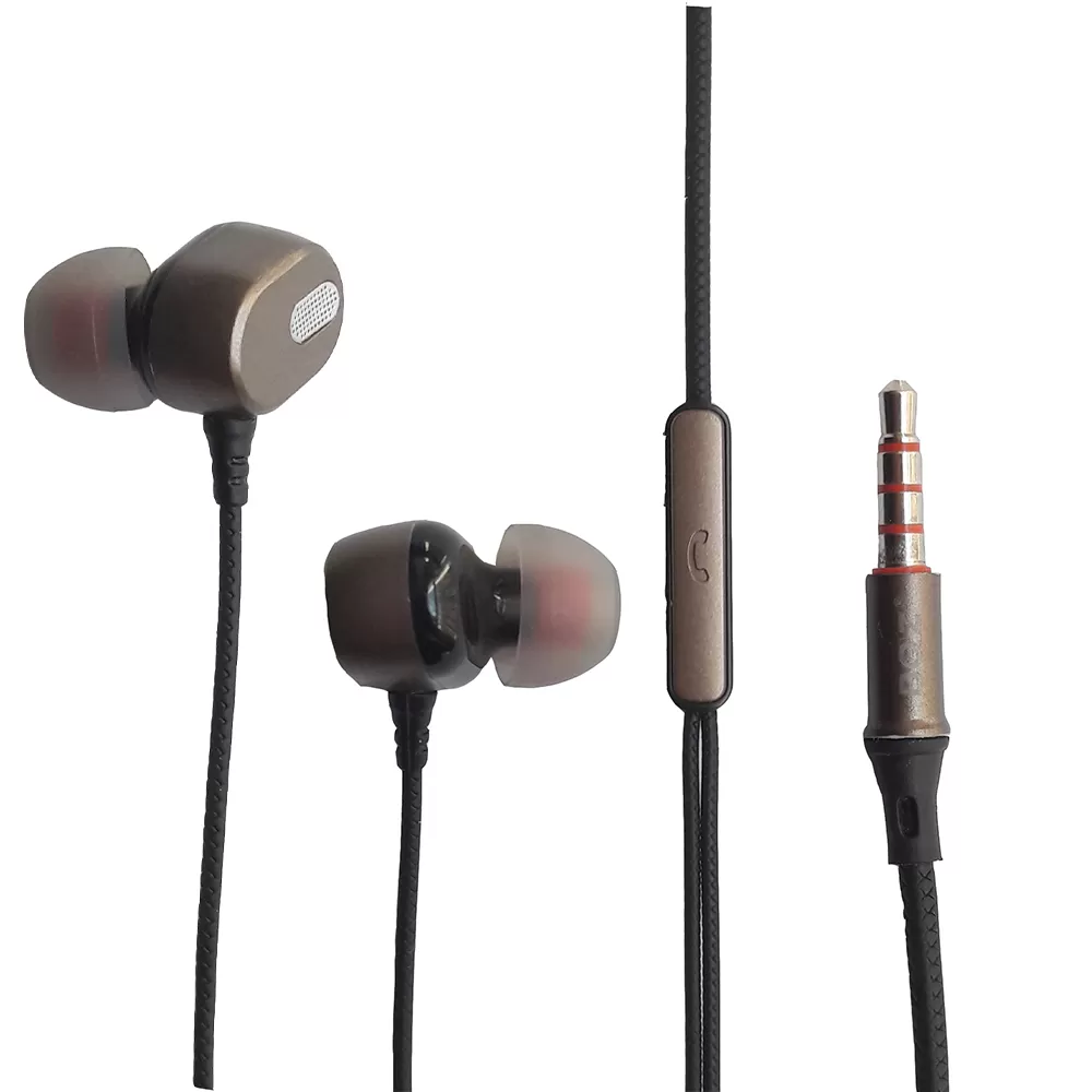 High Bass Wired Earphone Dual Drive Stereo In-Ear Earphones With Microphone - image 3