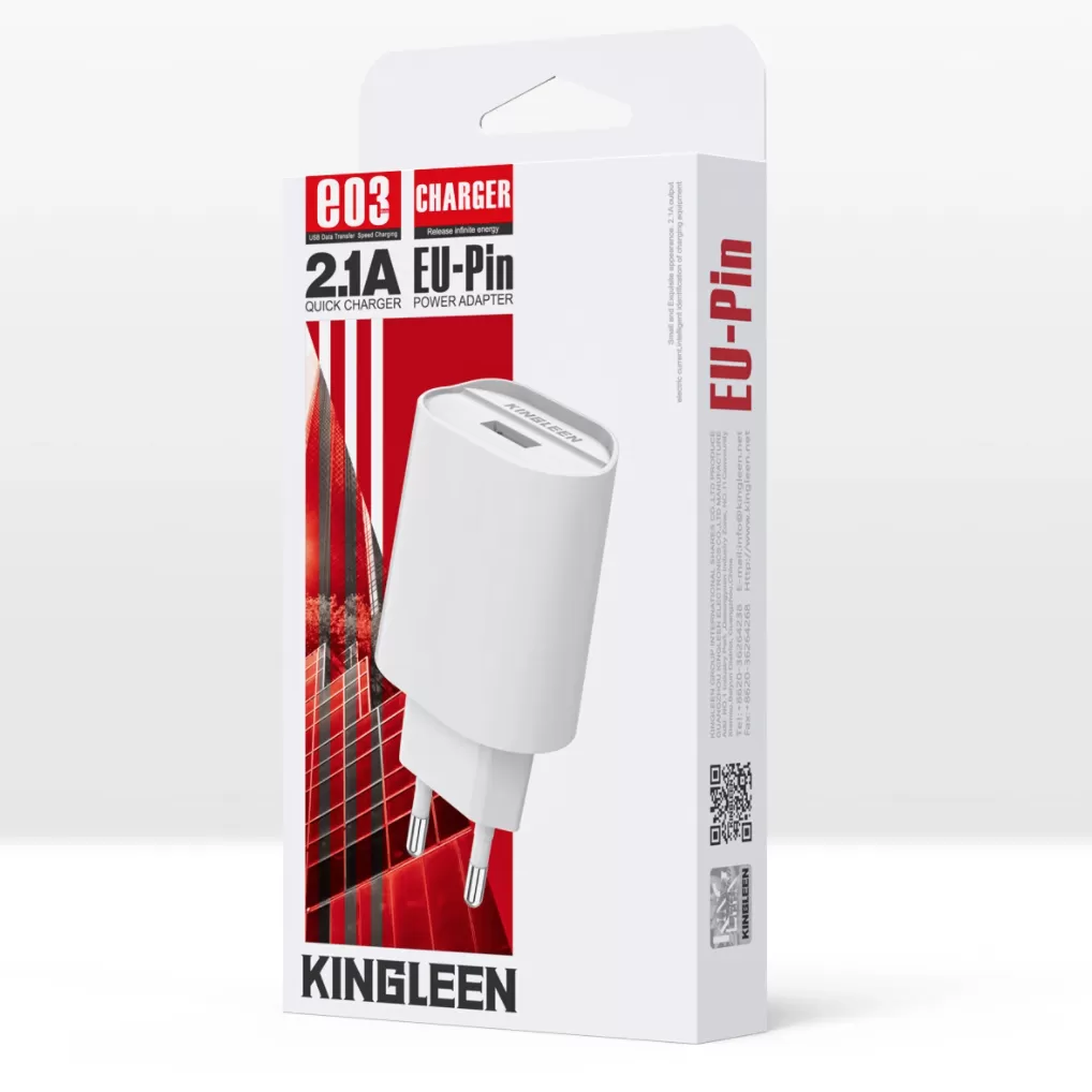 Type C Charger 100% Speed Type C Kingleen E03 EU 2.1A 5W Fast Charger - image 5