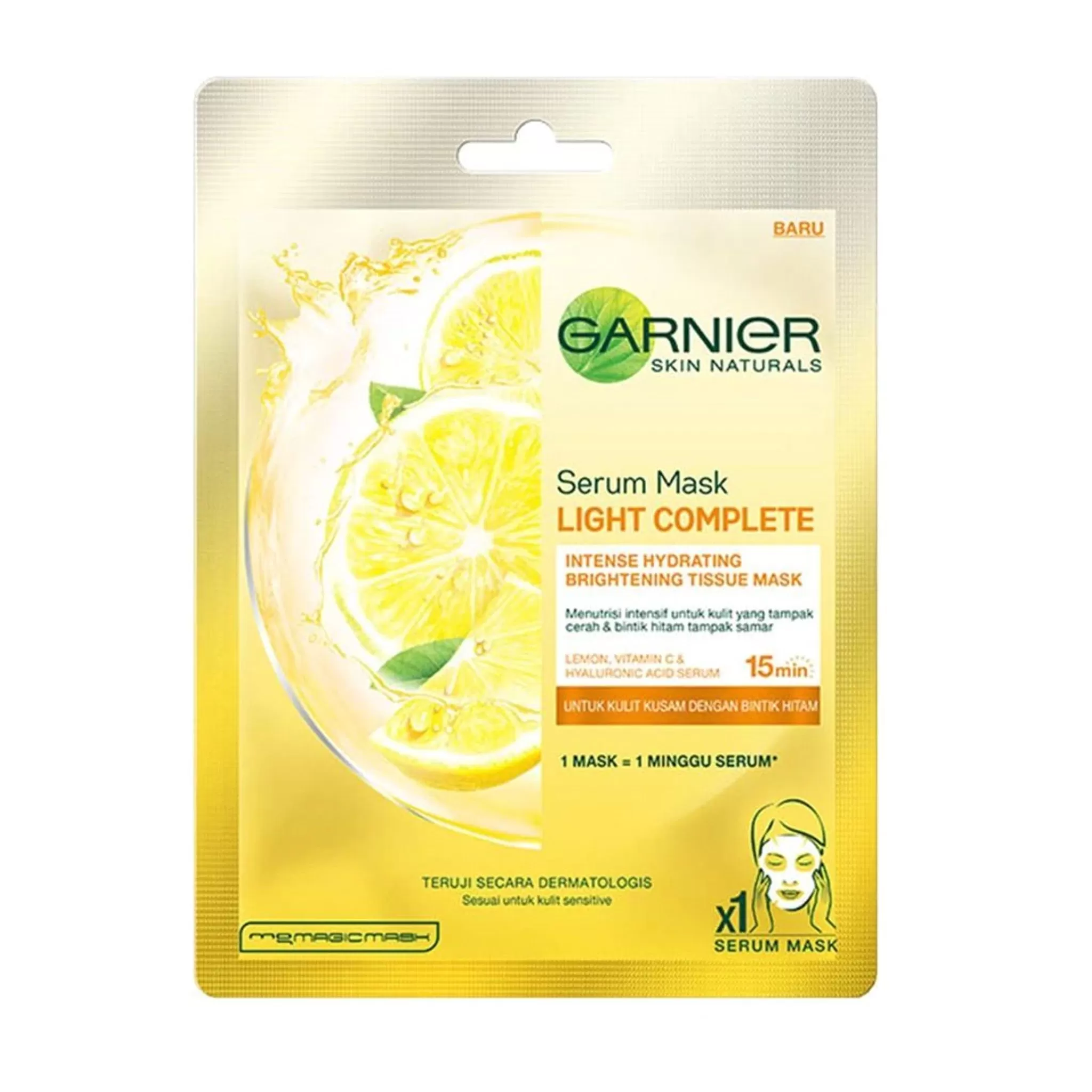 GARNIER SERUM MASK LEMON, VITAMIN C & HYALURONIC ACID