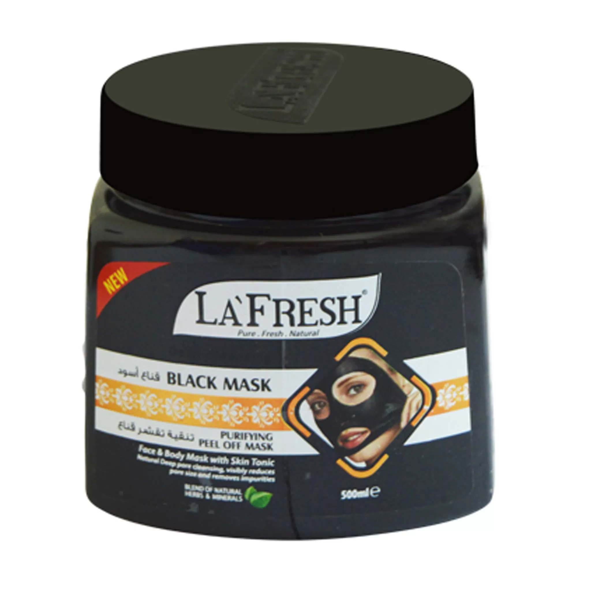 LA FRESH FACE & BODY BLACK MASK WITH SKIN TONIC - 500ML