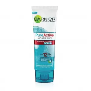 GARNIER ANTI-ACNE WHITE ACNE & OIL CLEARING SCRUB 100ML