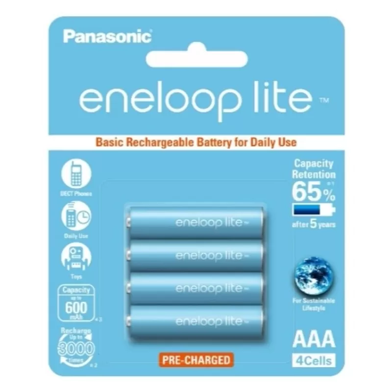 Panasonic Eneloop Lite AAA Rechargeable Batteries 4 PCS (600 mAh)