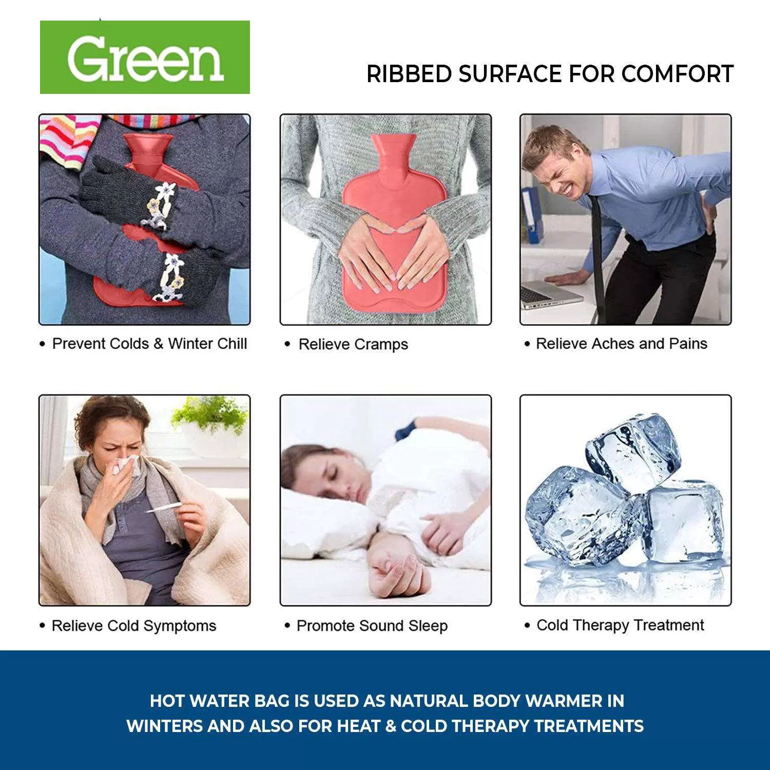 2.1 Liter Hot Water Bag Bottle  For Menstrual Pain - image 2