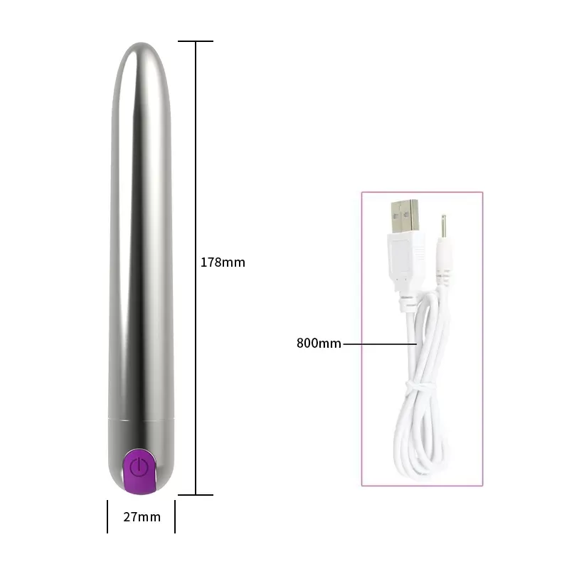 7 Inches Long Bullet Vibrator USB Rechargeable sex toys - image 5