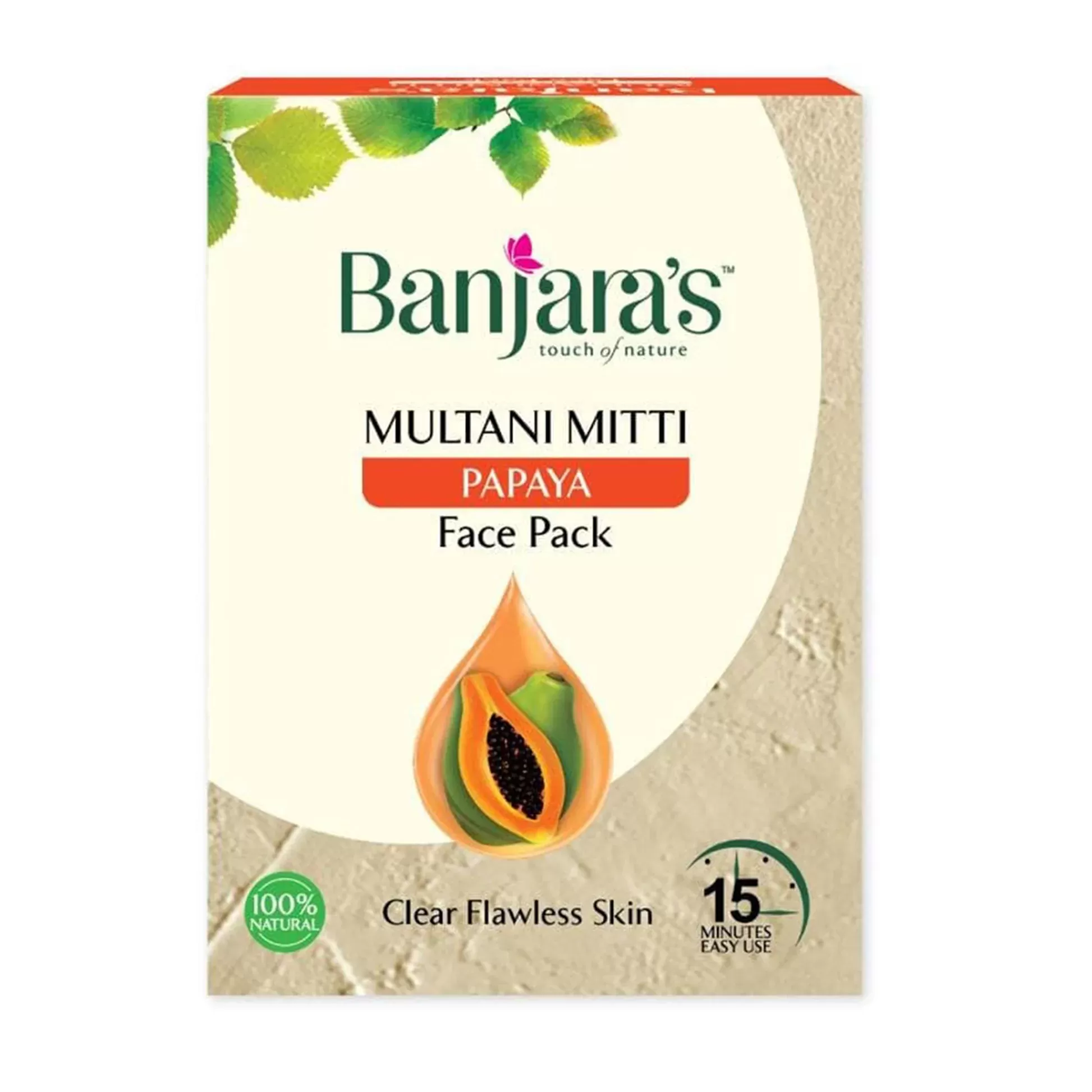 Banjara's Multani Mitti + Papaya Face Pack Powder 100gms