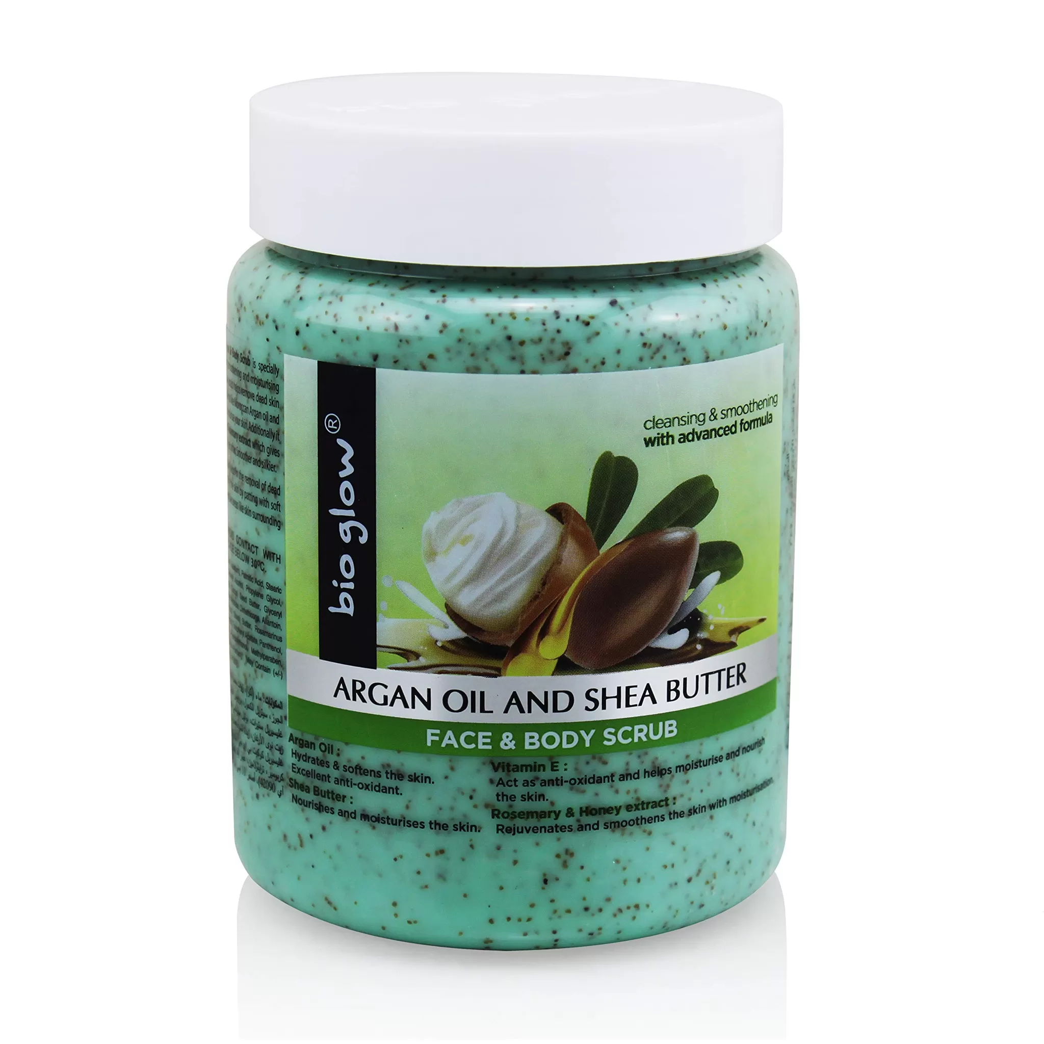 BIO GLOW ARGAN OIL & SHEA BUTTER FACE & BODY SCRUB 500ML