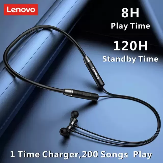 Bluetooth Lenovo HE05X ii Neckband Earphones Headphone - image 2