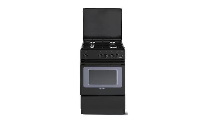 ELBA 4 GAS BURNER COOKER WITH GAS OVEN 60CM BLACK