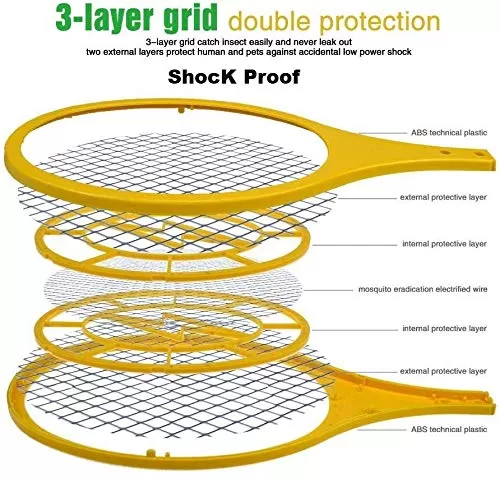 Electric Mosquito Fly Insect Killer Racket Zapper Bat - image 2