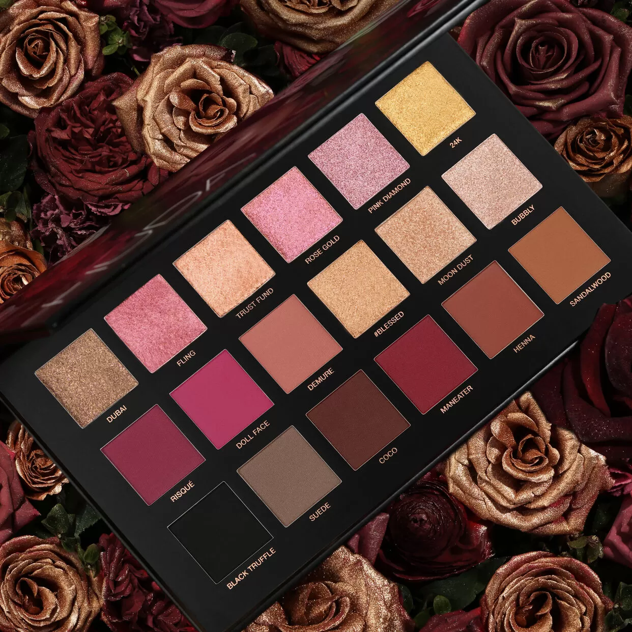 HUDA BEAUTY Rose Gold Eyeshadow Palette 18 Shades - image 2