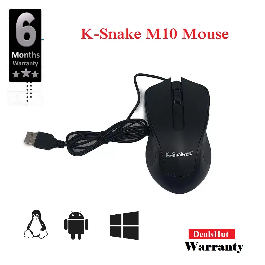 K-Snake M10 Wired Mouse For Computters & Laptops - image 2