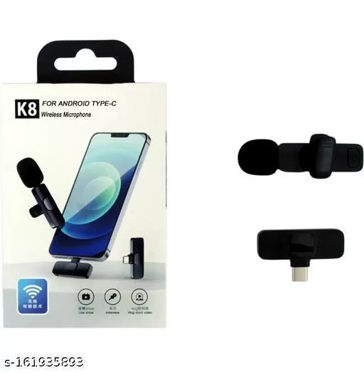 K8 Wireless Lavalier Mini Mic for iPhone Android Type C