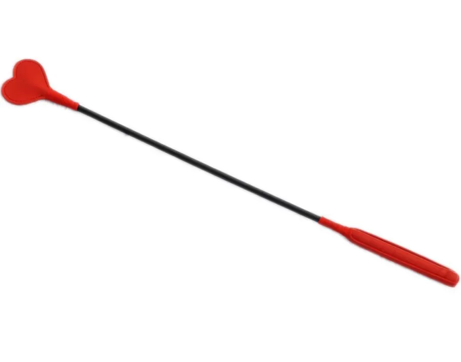 Red Heart Shaped Leather Spanking Long Bdsm Whip XTOYS - image 2