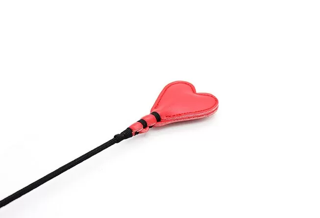 Red Heart Shaped Leather Spanking Long Bdsm Whip XTOYS - image 4