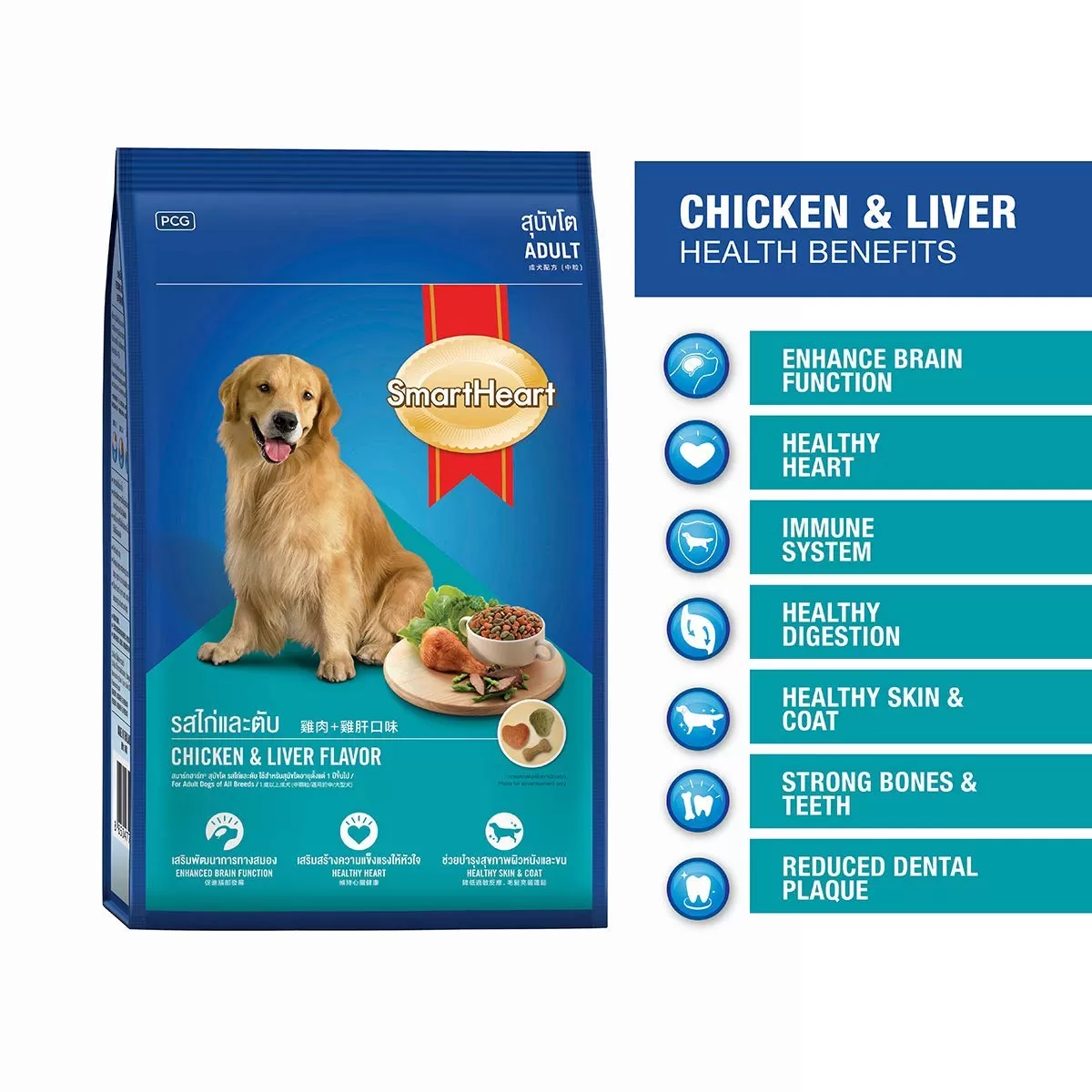 Smart Heart Adult Dog Food Chicken & Liver 500G - image 2