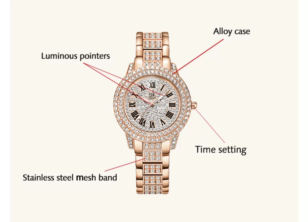SHENGKE K0162L Luxury Diamond Waterproof Women Watches - image 4