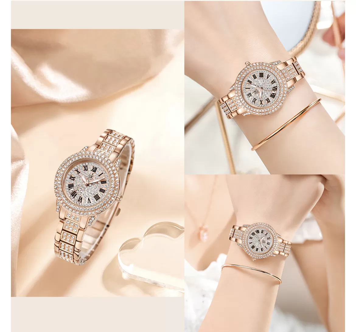 SHENGKE K0162L Luxury Diamond Waterproof Women Watches - image 5