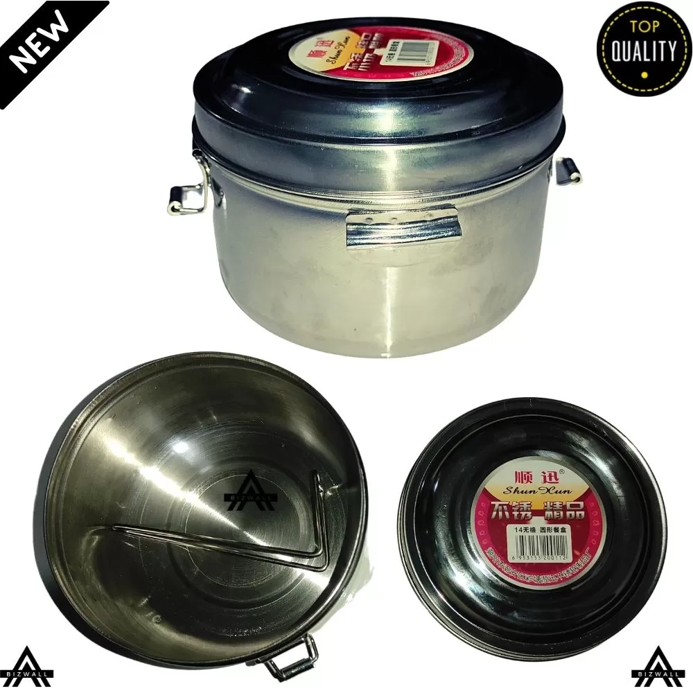 1 Tier Stainless Steel Lunch Box Food Container Carrier Set Bento Box with Foldi