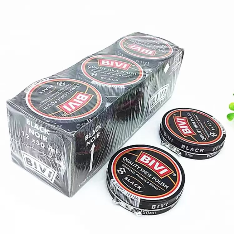 12pcs BIVI Shoe Polish Black 50ml Mens Shoe Polish-100% Real Quality