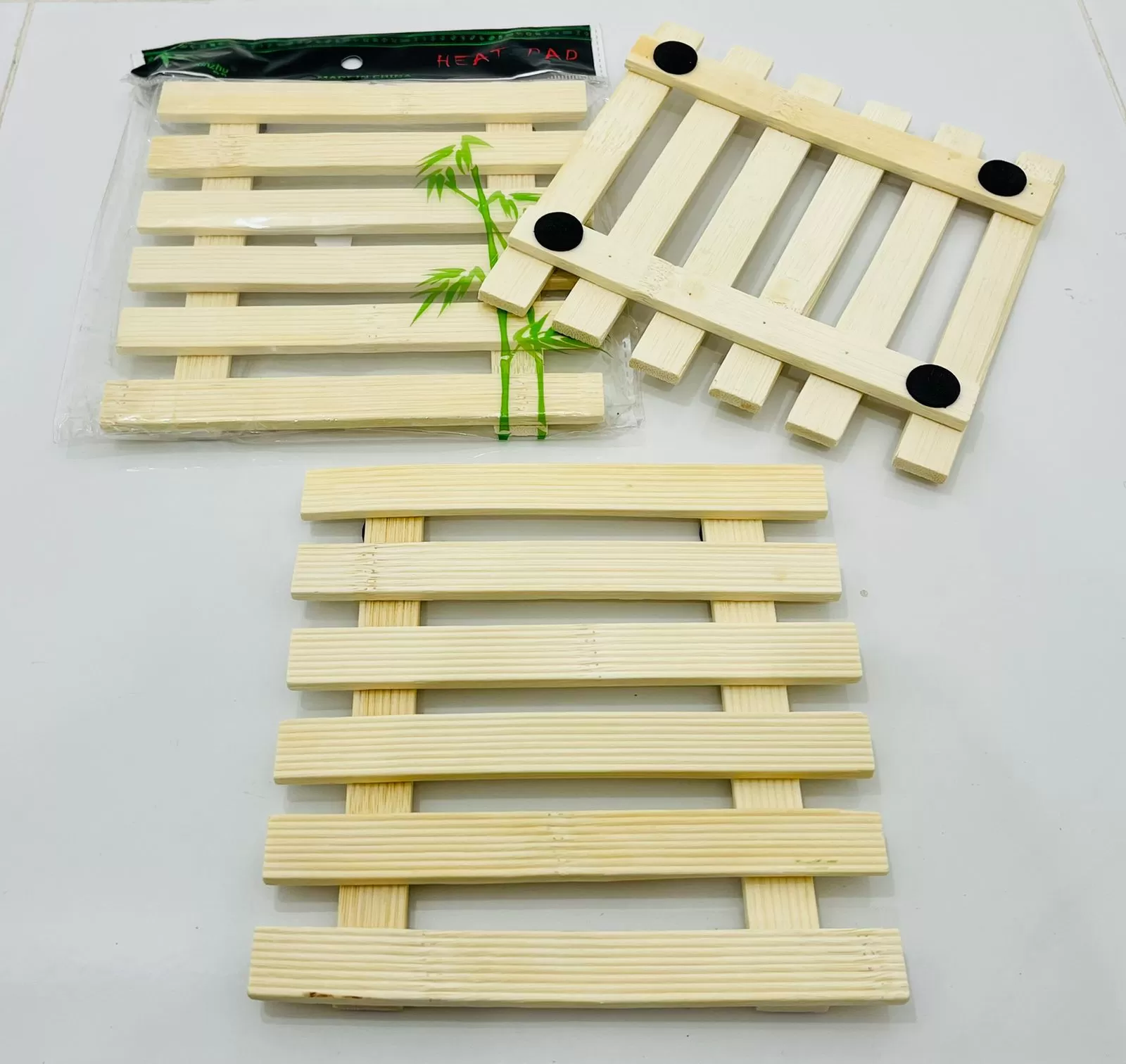 3 Pcs/Set Kitchen Wooden Non-Slip Coasters Coffee Pad, Tabletop Protection Anti-