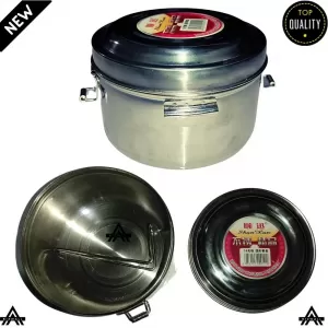1 Tier Stainless Steel Lunch Box Food Container Carrier Set Bento Box with Foldi