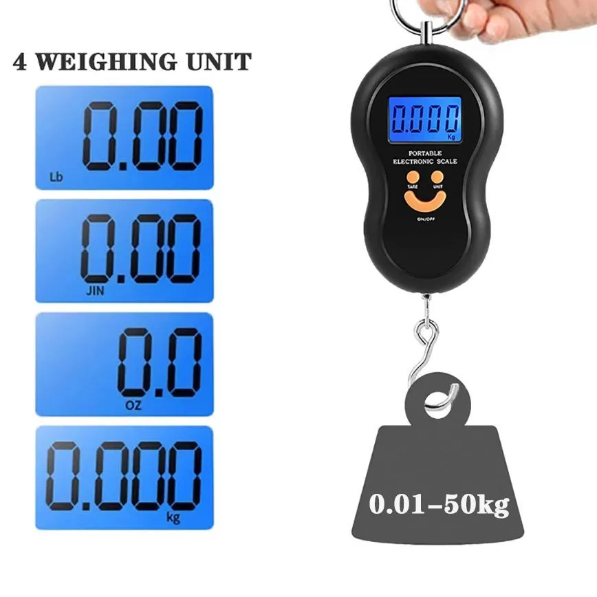 50kg x 10g Mini Pocket Hand Held digital Hanging Scale for Fishi - image 2