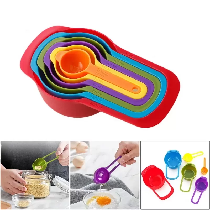 6Pcs/Set Kitchen Measuring Spoon Color Stackable Combination Mea - image 1