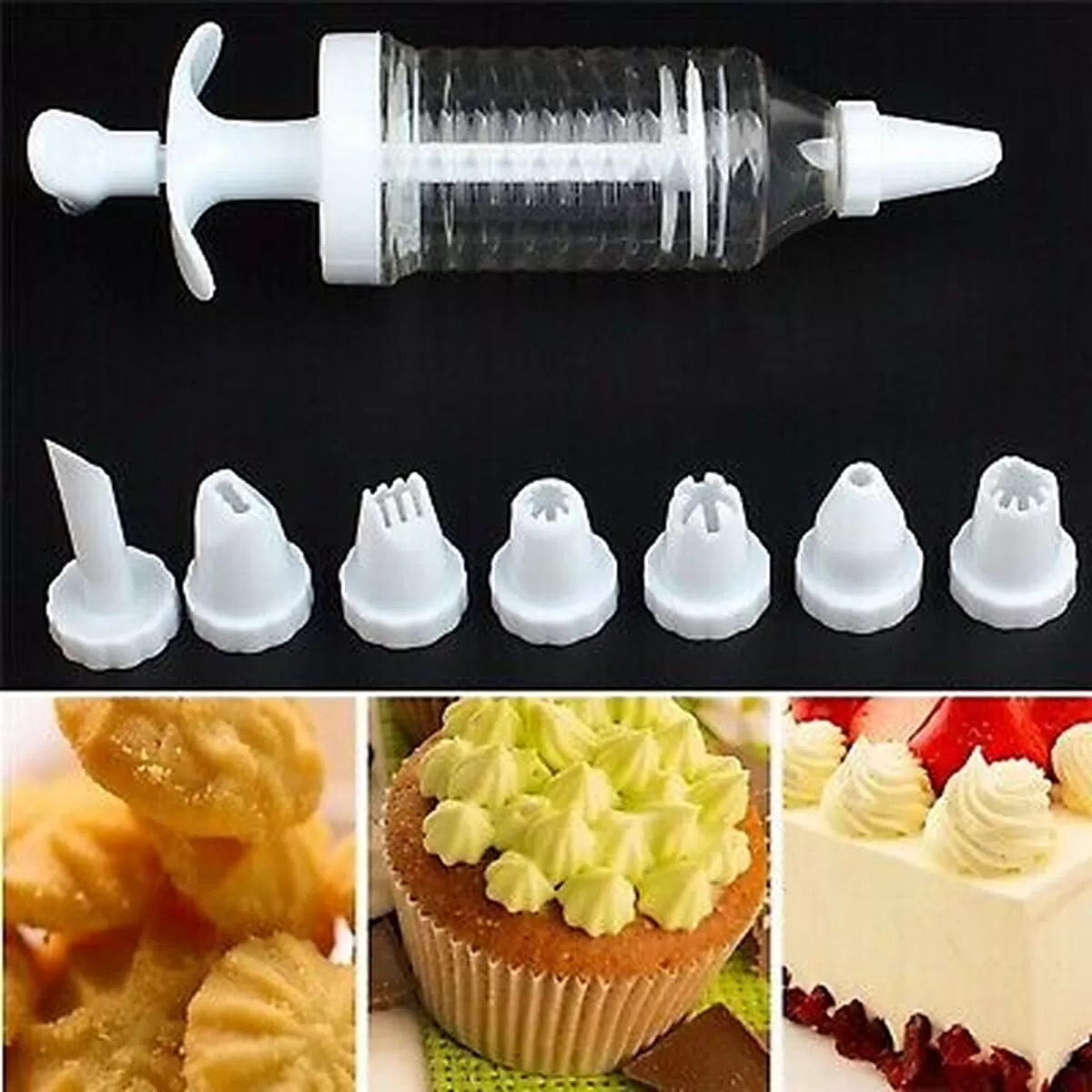 Cake Decoration With 8pc Moulds 8 Nozzles Plastic Icing Piping C - image 5