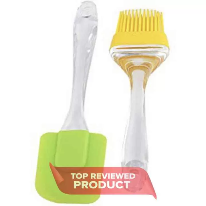 Silicone Spatula And Brush Cake Decorating Tools - Yellow - image 2