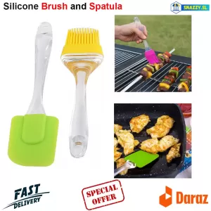 Silicone Spatula And Brush Cake Decorating Tools - Yellow