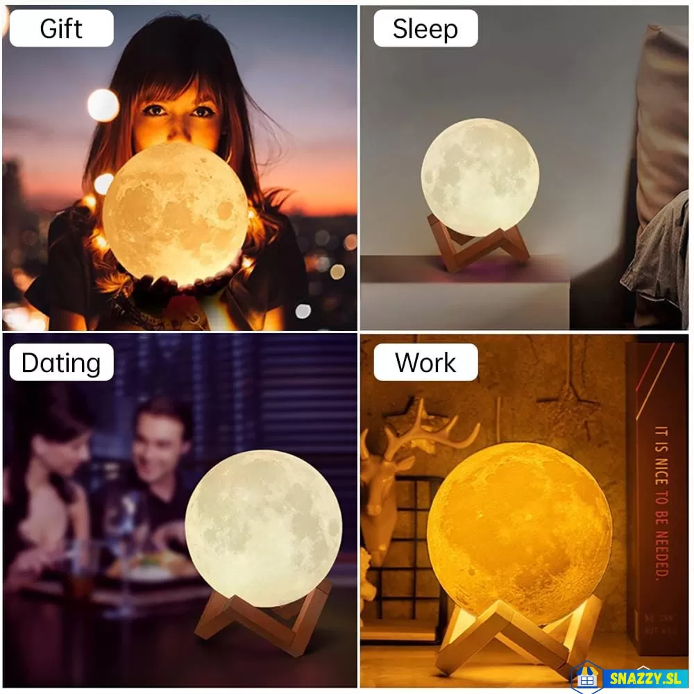 Touch Sensored 12CM LED Colors Moon Lamp Night Light with Multi - image 2