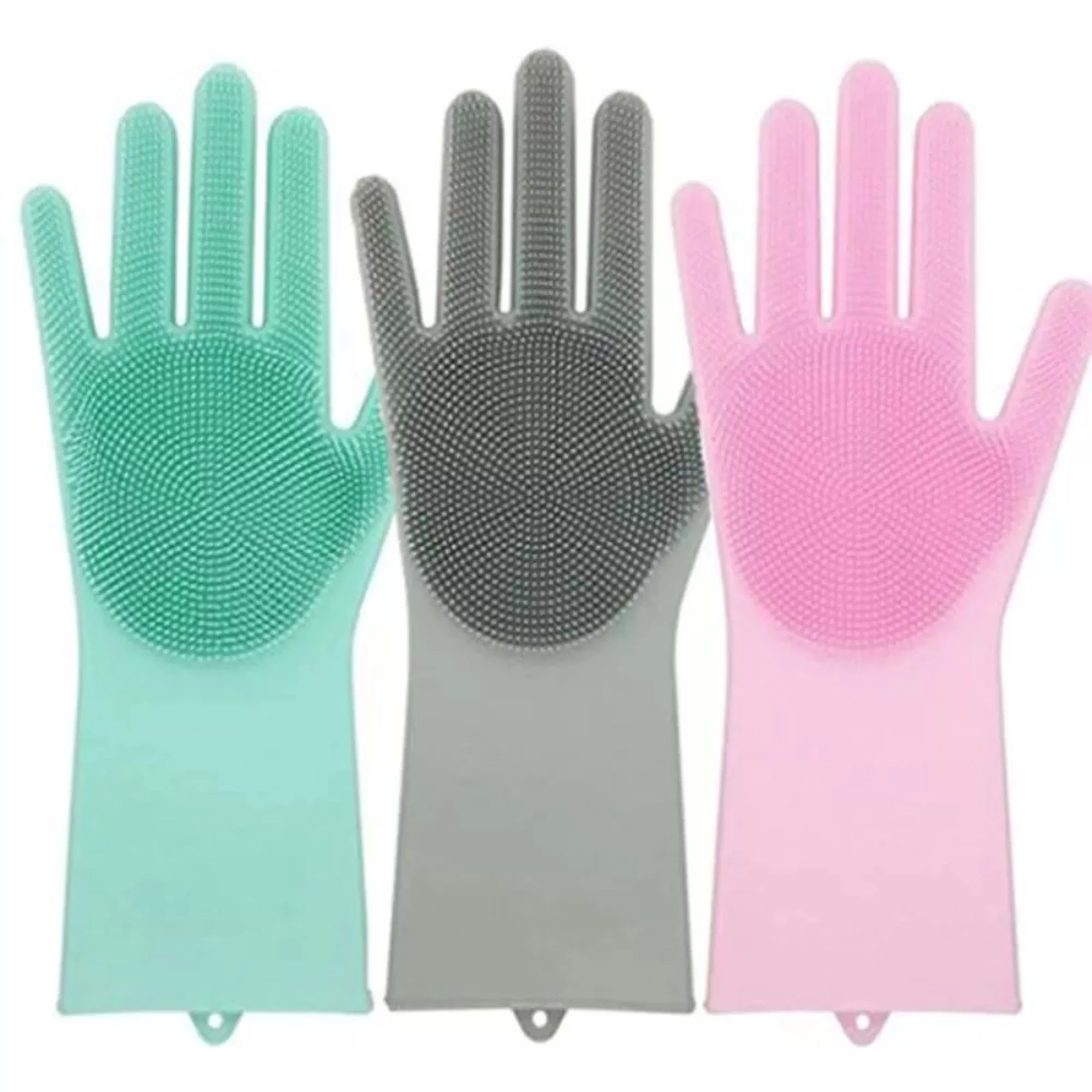 1 Pair Gloves Silicone Dishwashing Heat Resistant - image 1