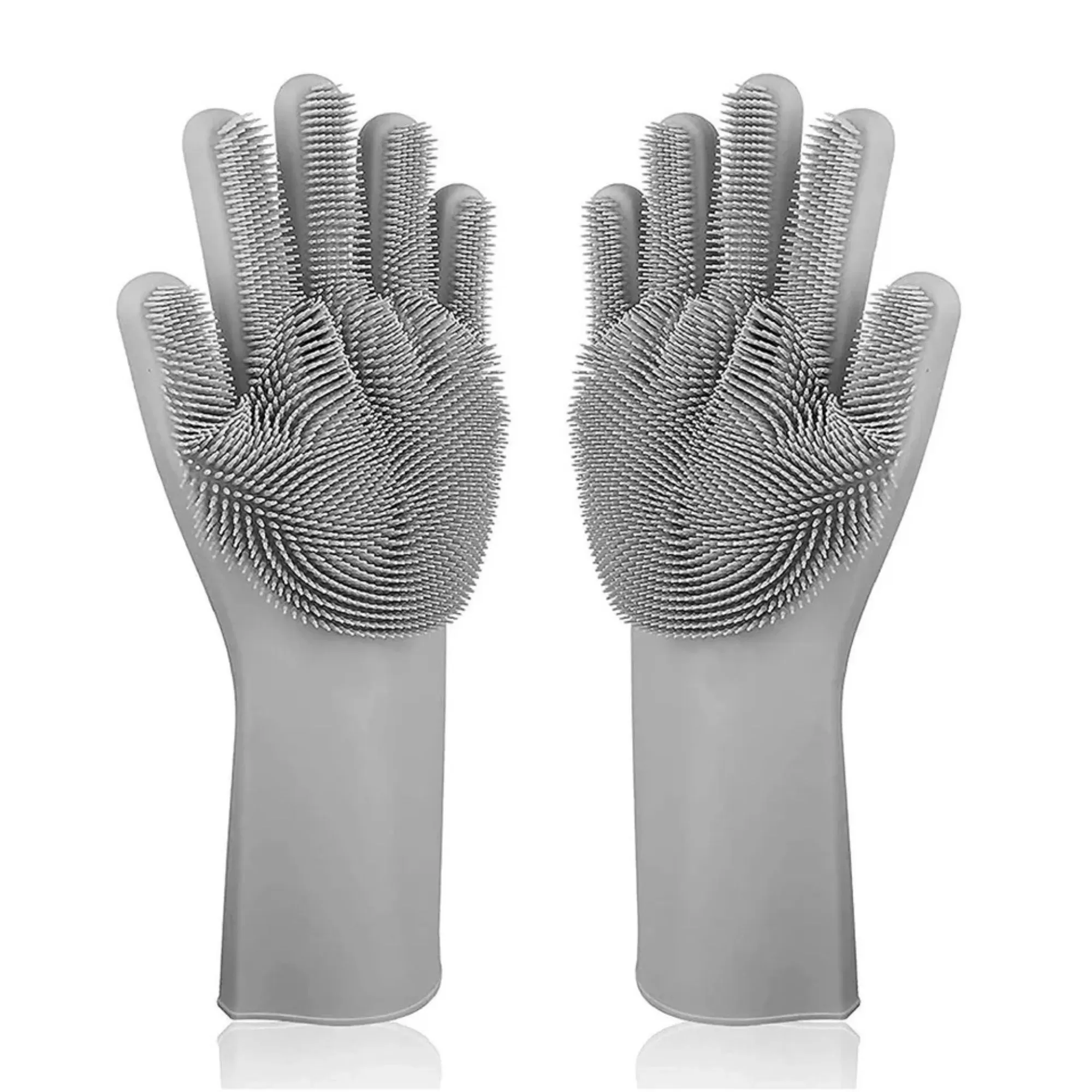 1 Pair Gloves Silicone Dishwashing Heat Resistant - image 2