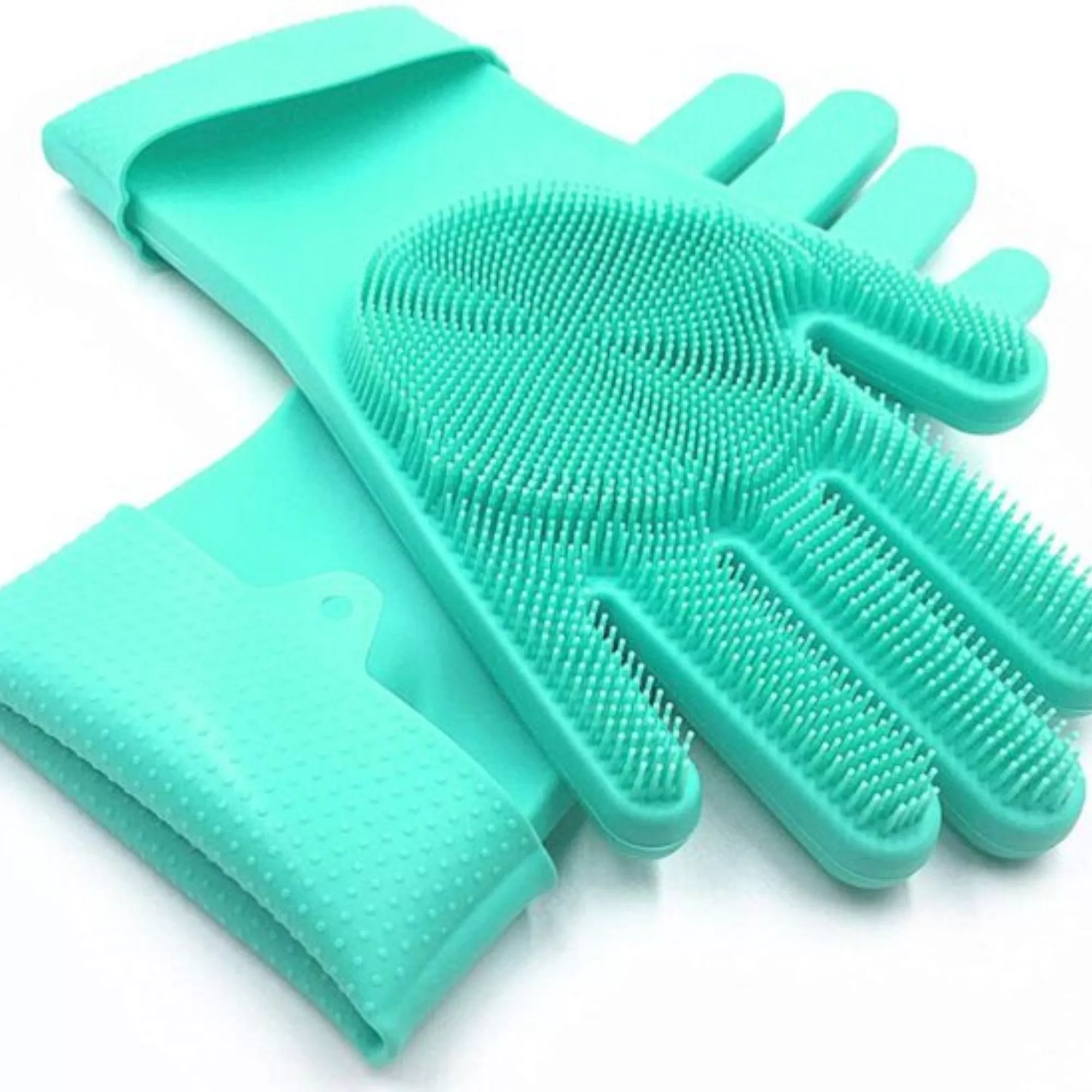 1 Pair Gloves Silicone Dishwashing Heat Resistant - image 6