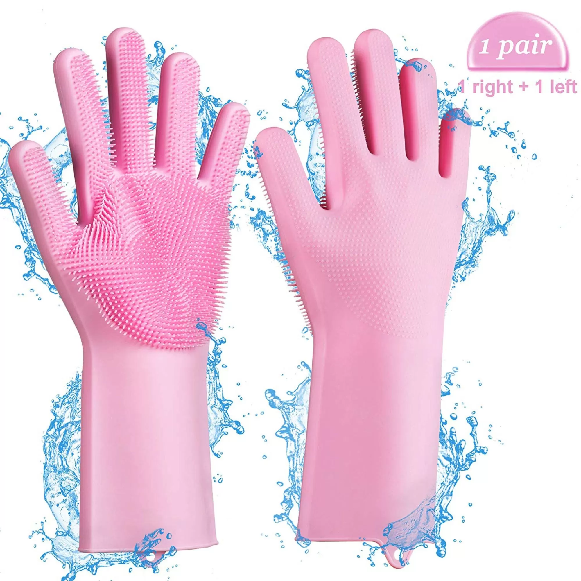 1 Pair Gloves Silicone Dishwashing Heat Resistant - image 8