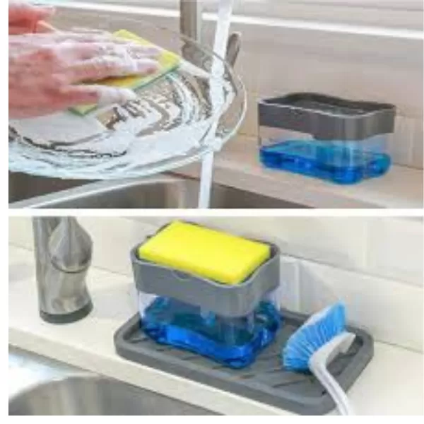 2-in-1 Multi-function Dishwashing Liquid Box Soap Pump Dispe - image 7