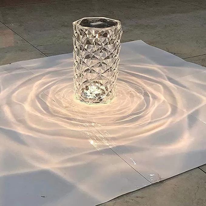 Acrylic Diamond Rose Table Lamp USB Chargeable Touch Sensor - image 4