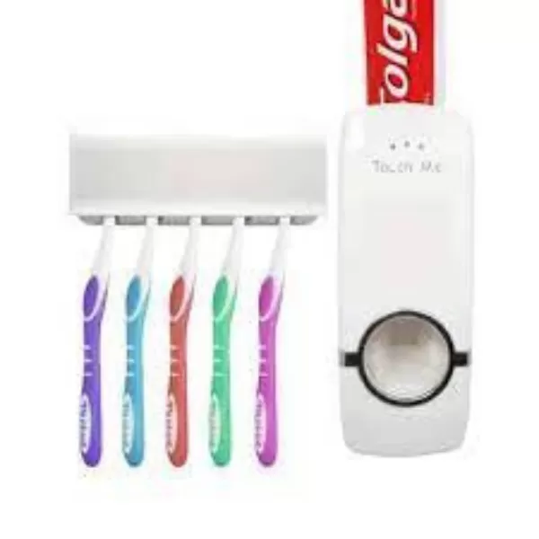 Toothpaste Squeezer & Dispenser + 5 Toothbrush Holder - image 3