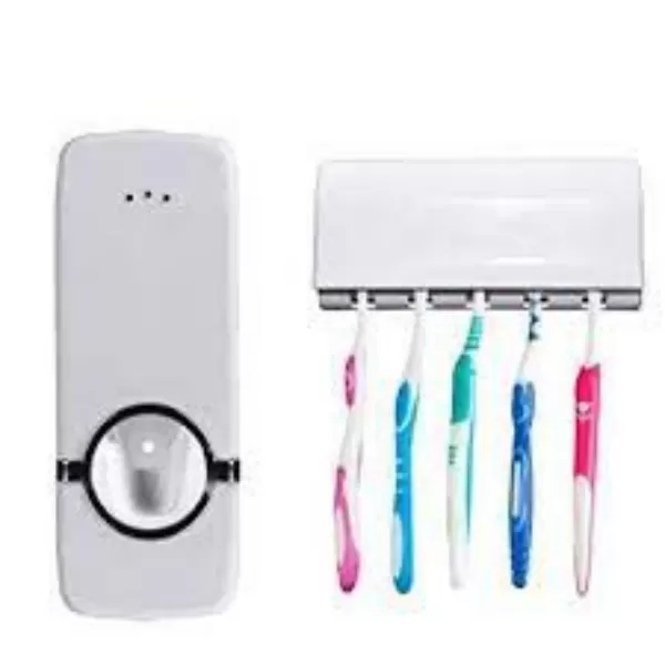 Toothpaste Squeezer & Dispenser + 5 Toothbrush Holder - image 4