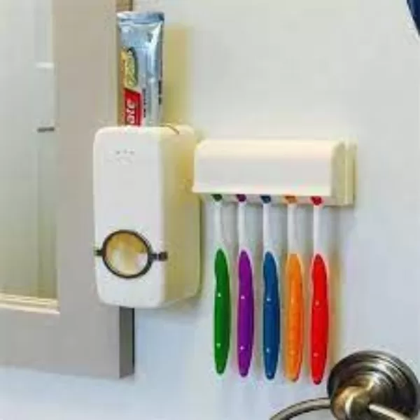 Toothpaste Squeezer & Dispenser + 5 Toothbrush Holder - image 6