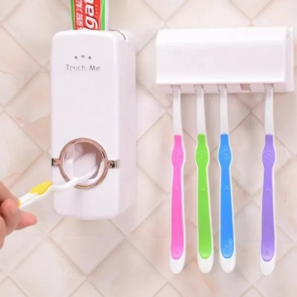 Toothpaste Squeezer & Dispenser + 5 Toothbrush Holder - image 7