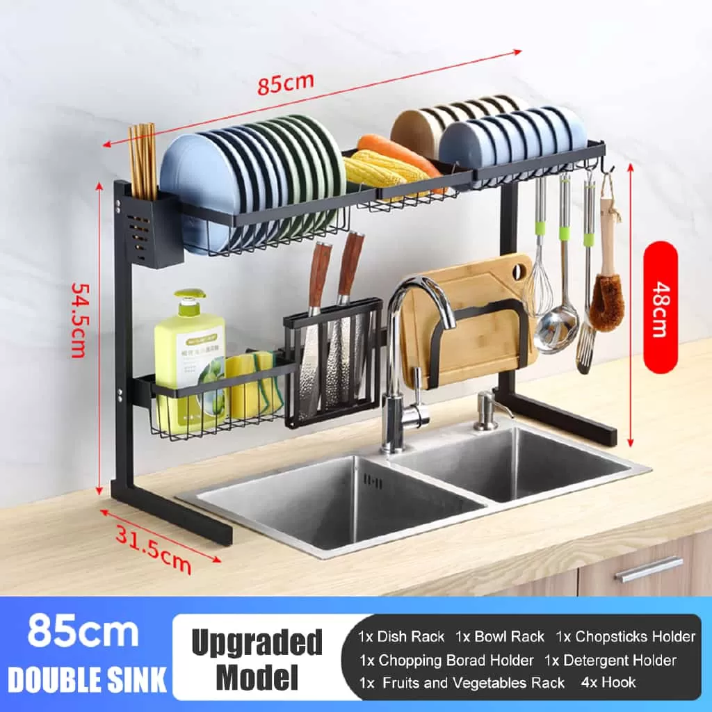 Dish Rack Kitchen Double Sink Rack  85cm - image 5