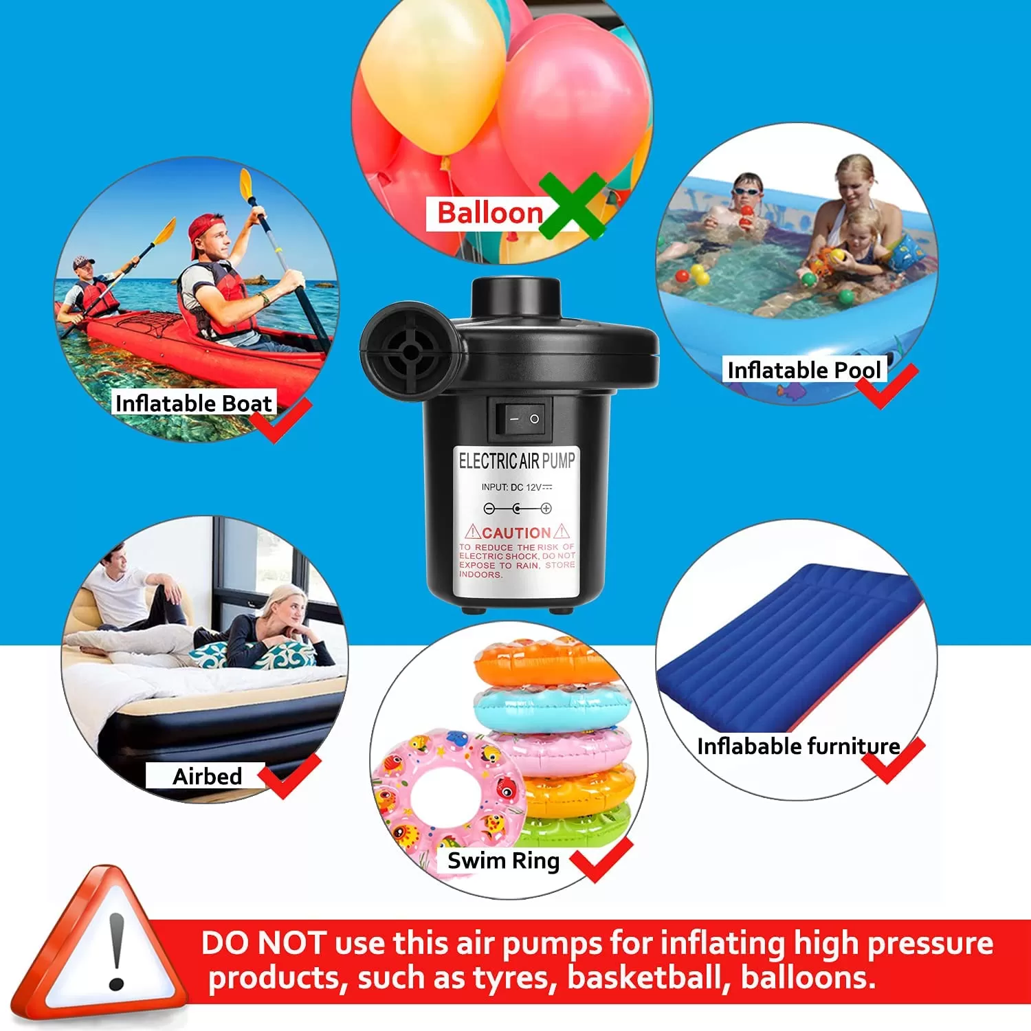 High Quality Electrical Air Pump Quickly Inflates and Deflat - image 6