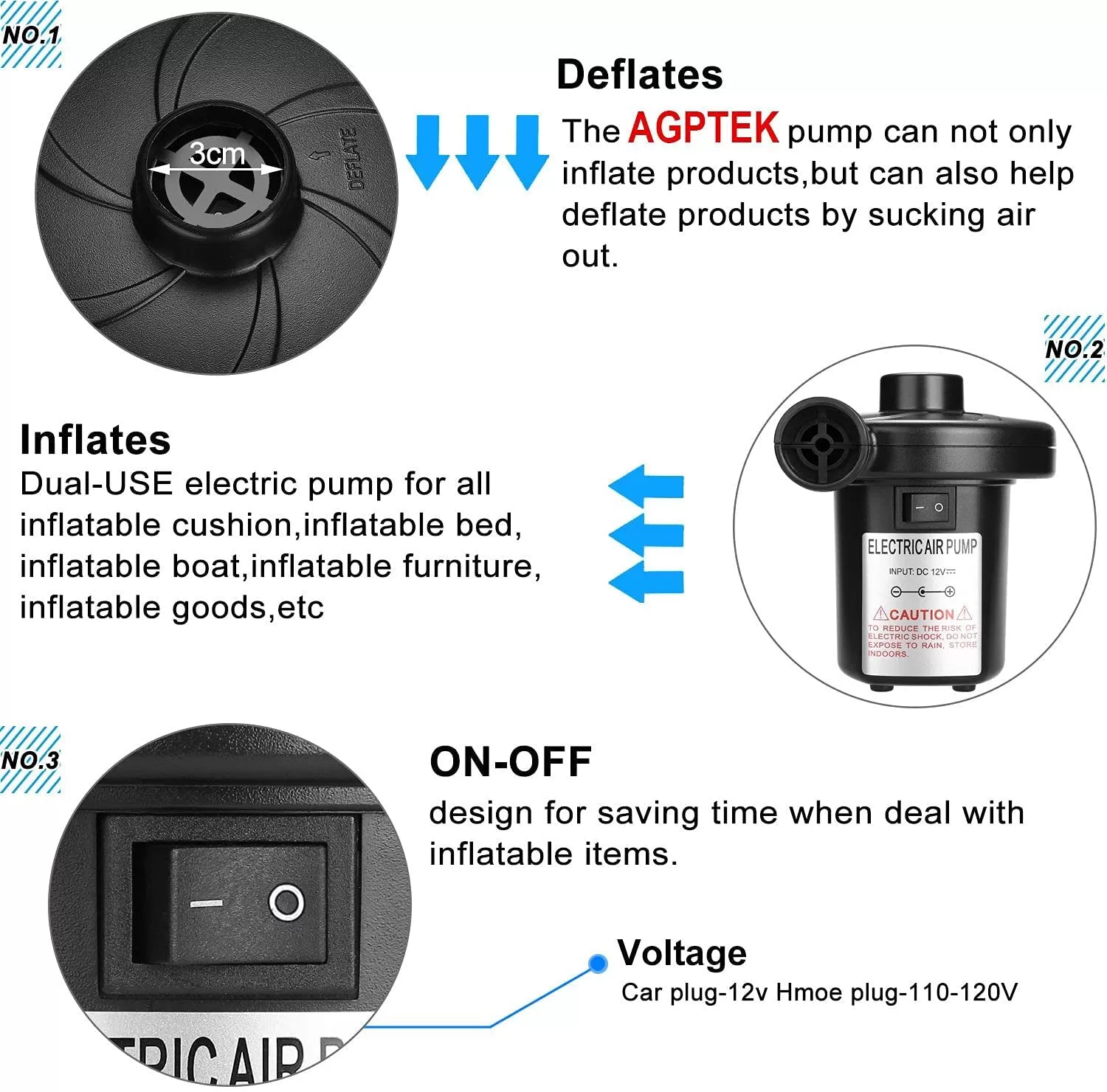 High Quality Electrical Air Pump Quickly Inflates and Deflat - image 7