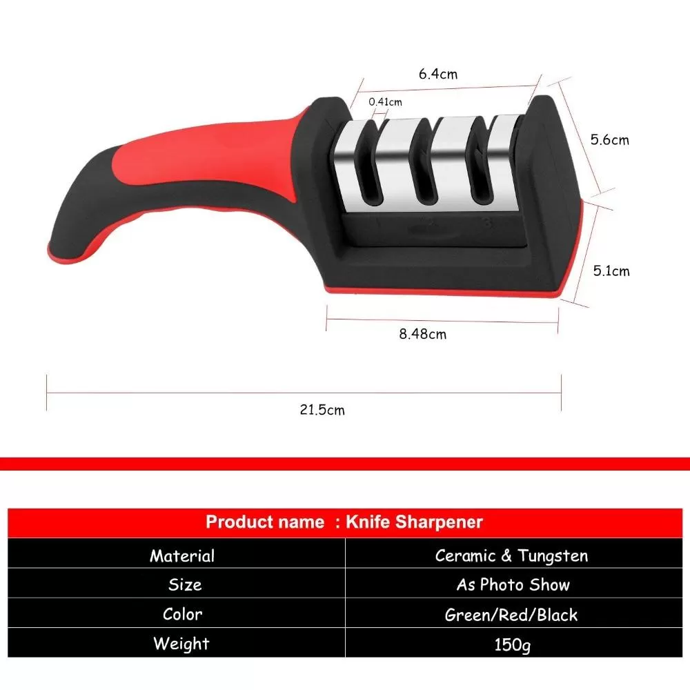 Kitchen Grip Handle 3 Stages Knife Sharpener - image 7