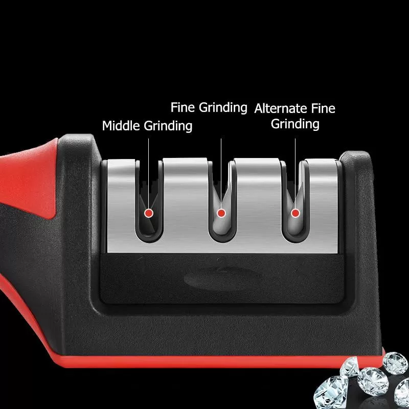 Kitchen Grip Handle 3 Stages Knife Sharpener - image 8