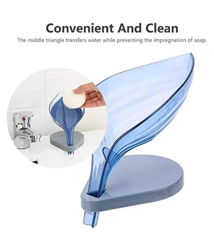 Leaf Shape Soap Box Bathroom Soap Holder Sponge Rack - image 2